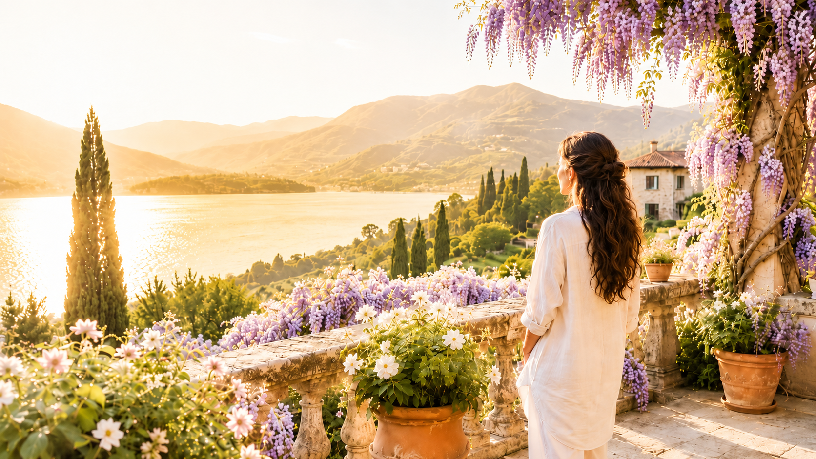 Time For Tuscany Sara at Villa Anna overlooking Lago di Fiore