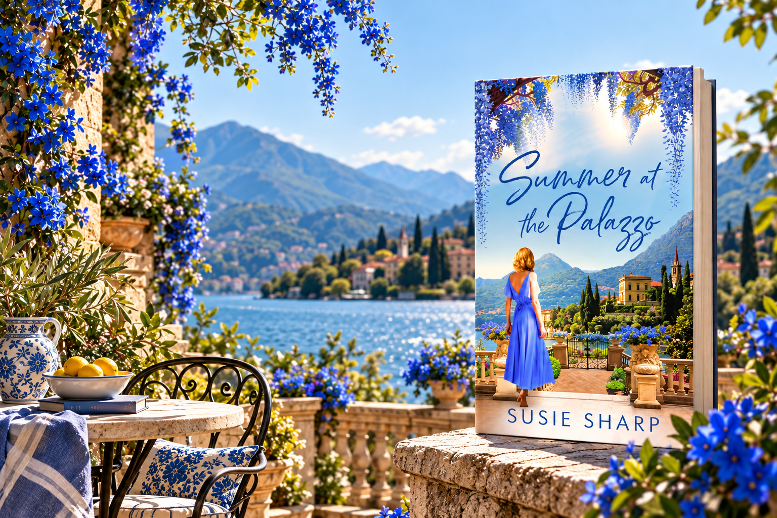 Summer At The Palazzo book cover by Susie Sharp — women's fiction set in Tuscany